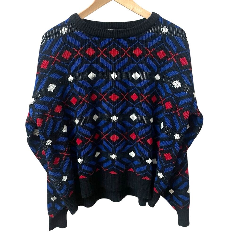 Vintage TJW by Mervyn’s Geometric Sweater 90s Y2K Size Medium